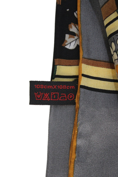 100 Percent Silk Graphic Printed Multi-Colored Scarf 41.2 x 20in