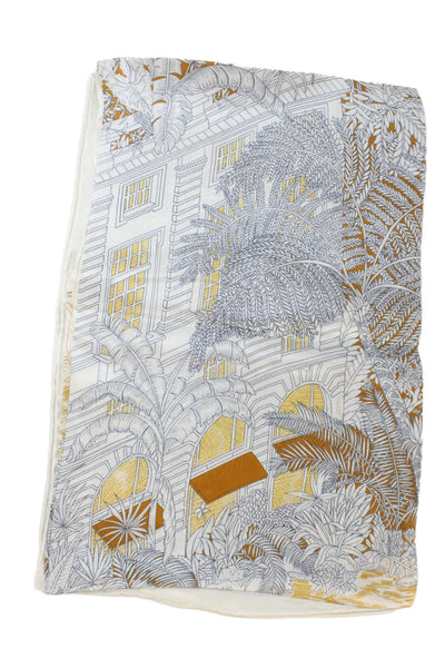 100 Percent Silk Graphic Printed Multi-Colored Scarf 41.2 x 20in