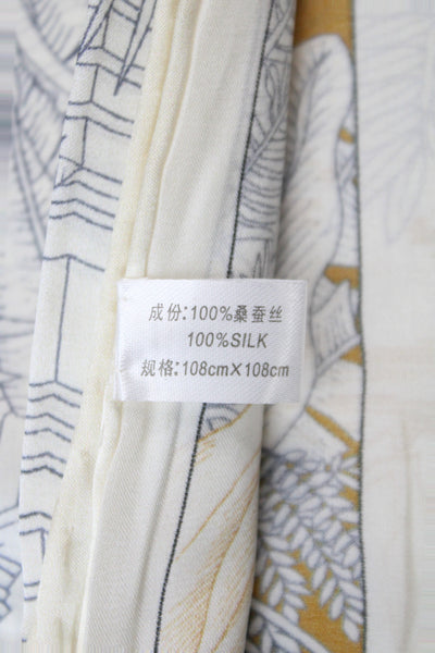 100 Percent Silk Graphic Printed Multi-Colored Scarf 41.2 x 20in