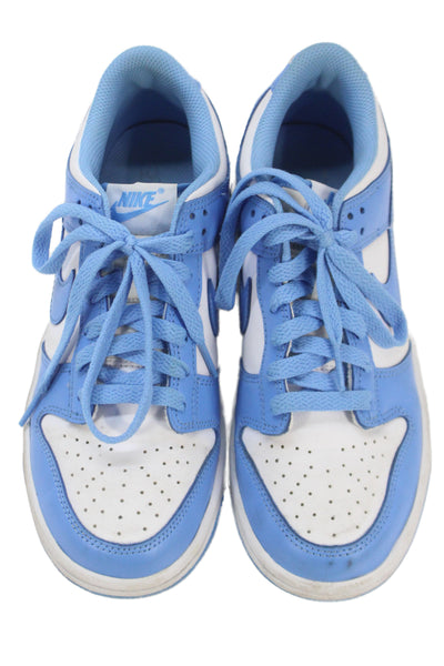 Nike Dunk Low Girls Leather Color Block Sneakers Blue White Size 5.5 Y