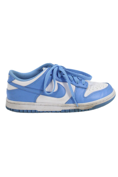 Nike Dunk Low Girls Leather Color Block Sneakers Blue White Size 5.5 Y