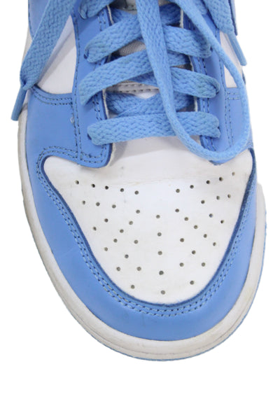 Nike Dunk Low Girls Leather Color Block Sneakers Blue White Size 5.5 Y