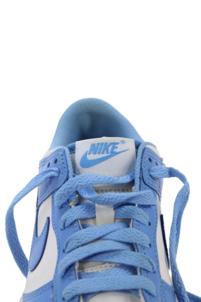 Nike Dunk Low Girls Leather Color Block Sneakers Blue White Size 5.5 Y