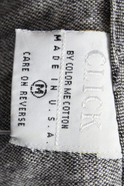Color Me Cotton Womens Shift Dress Gray Linen Argyle Long Sleeve Size M