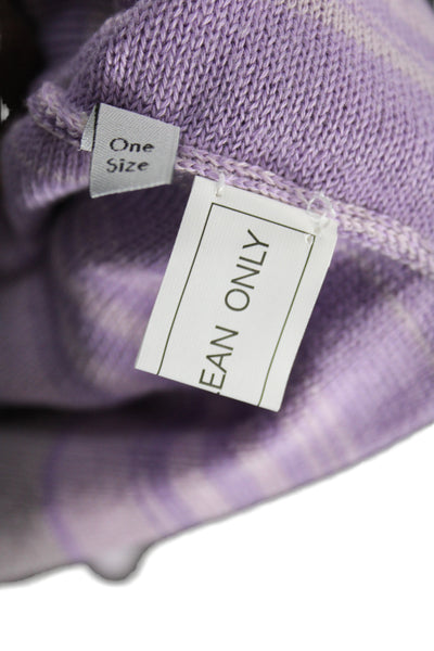 Shi Womens Purple Striped Tunic Boat Neck 3/4 Sleeve Casual Size One Size