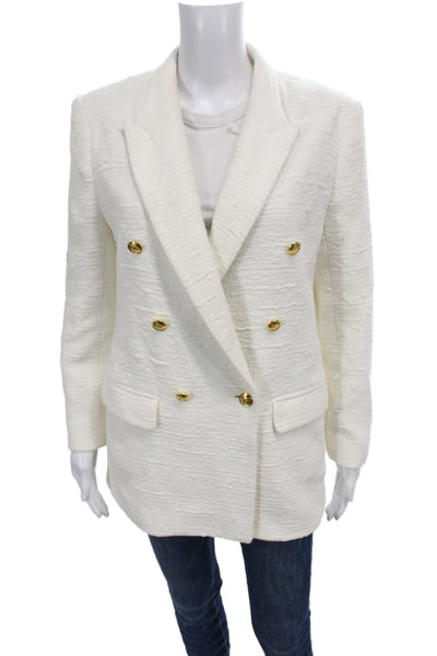 Babaton Womens Basic Jacket White Button Front Long Sleeve Size M