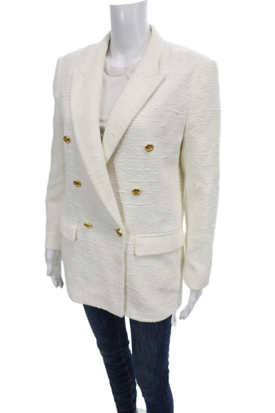 Babaton Womens Basic Jacket White Button Front Long Sleeve Size M