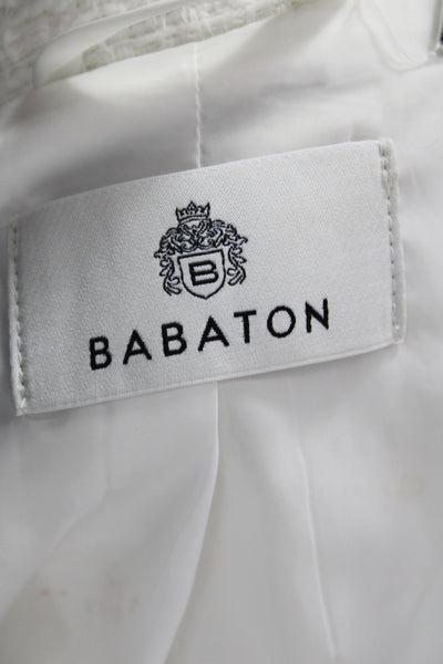 Babaton Womens Basic Jacket White Button Front Long Sleeve Size M