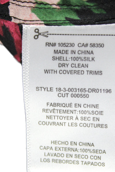 Equipment Femme Womens Shirt Dress Black Silk Collared Long Sleeve Size M