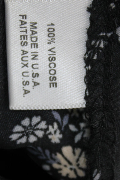 Misa Womens Maxi Dress Black Floral Short Sleeve Tie Viscose Boho Size S