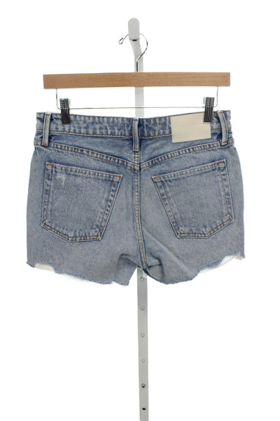 Grlfrnd Women Cut-Off Shorts Blue Cotton Size 26