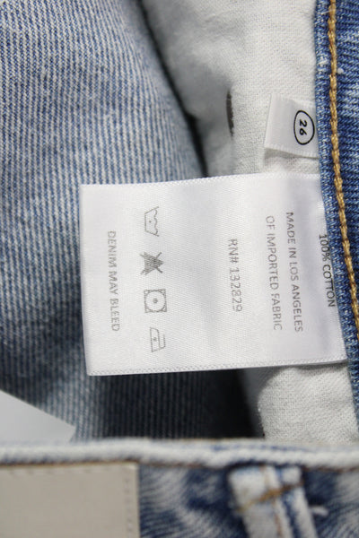 Grlfrnd Women Cut-Off Shorts Blue Cotton Size 26