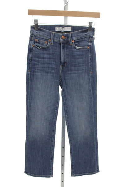 AYR Women Cropped Jeans Blue Mid Rise Cotton Petite Size 25