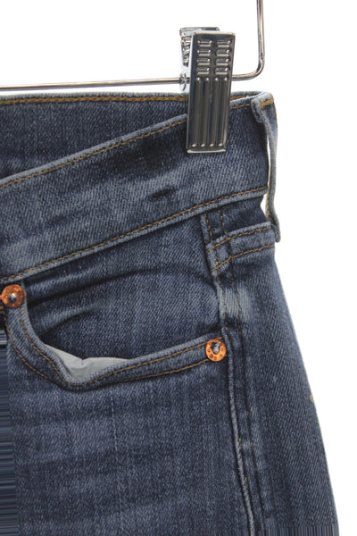 AYR Women Cropped Jeans Blue Mid Rise Cotton Petite Size 25