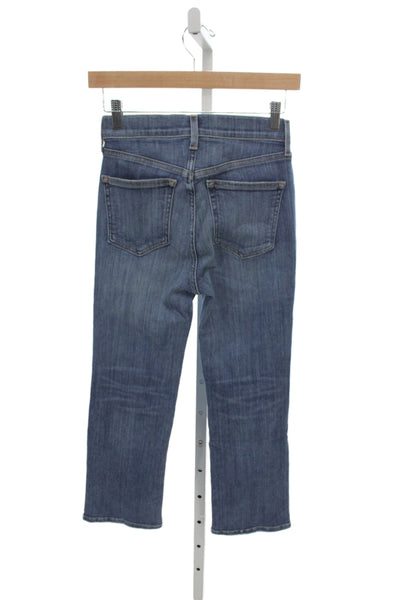 AYR Women Cropped Jeans Blue Mid Rise Cotton Petite Size 25