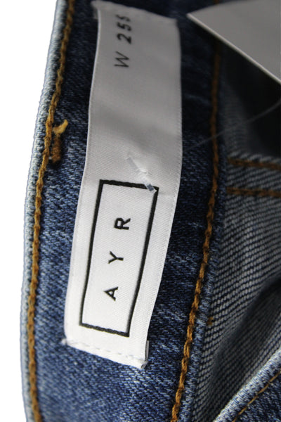 AYR Women Cropped Jeans Blue Mid Rise Cotton Petite Size 25