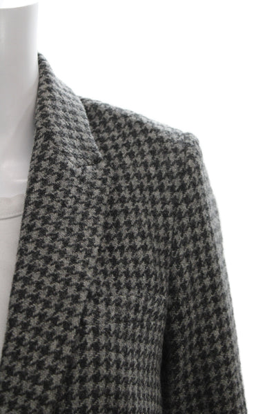 Isabel Marant Etoile Women Wool Plaid Button Basic Jacket Gray Size 34