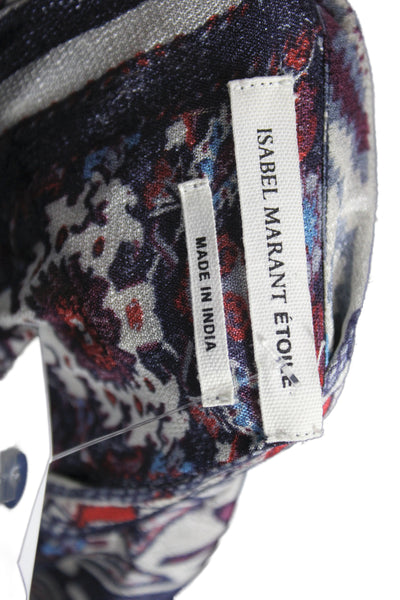 Isabel Marant Etoile Womens Maxi Dress Silk Paisley Long Sleeve Henley Size 4
