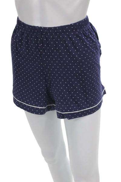 Kate Spade New York Womens Polka Dot Shorts Pajama Set Navy Blue Size Large