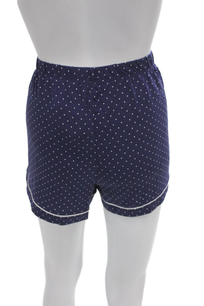 Kate Spade New York Womens Polka Dot Shorts Pajama Set Navy Blue Size Large