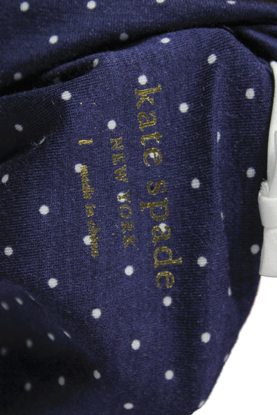 Kate Spade New York Womens Polka Dot Shorts Pajama Set Navy Blue Size Large