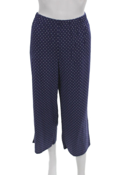 Kate Spade New York Womens Polka Dot Shorts Pajama Set Navy Blue Size Large