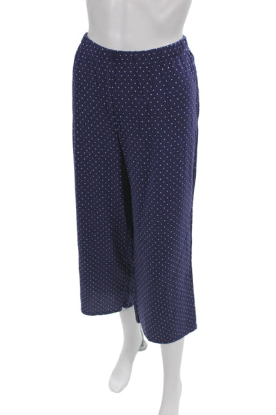 Kate Spade New York Womens Polka Dot Shorts Pajama Set Navy Blue Size Large