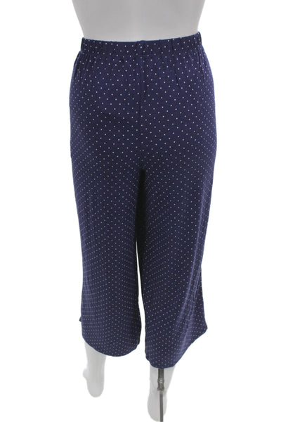 Kate Spade New York Womens Polka Dot Shorts Pajama Set Navy Blue Size Large