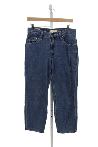 Levi's Mens Straight Jeans Blue High Rise 32 Inseam Size 25
