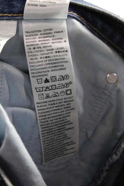 Levi's Mens Straight Jeans Blue High Rise 32 Inseam Size 25