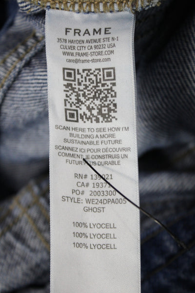 Frame Womens Wide Leg Jeans Blue Lyocell High Rise Size 25