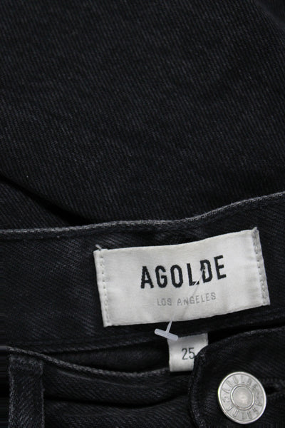 Agolde Womens Black Straight Jeans High Rise Size 25