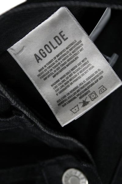 Agolde Womens Black Straight Jeans High Rise Size 25