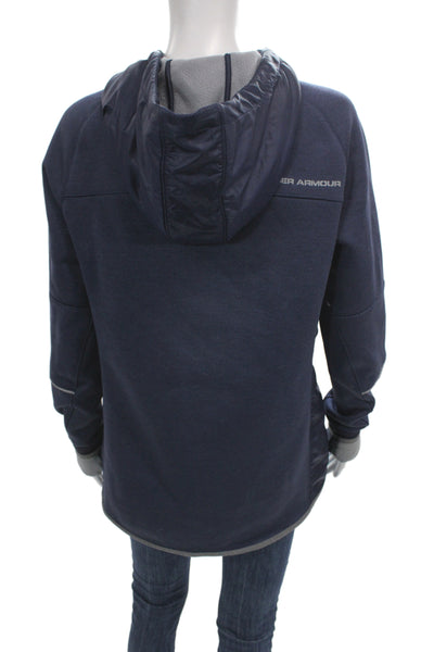 Under Armour Womens Basic Jacket Blue Polyester Zip Long Sleeve Size M
