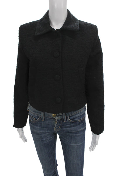 MNG Womens Basic Jacket Black Button Long Sleeve Size S