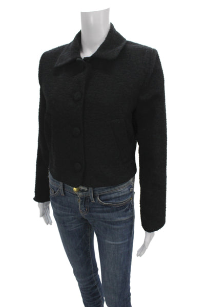 MNG Womens Basic Jacket Black Button Long Sleeve Size S
