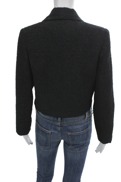 MNG Womens Basic Jacket Black Button Long Sleeve Size S