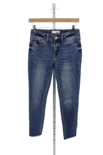 Vervet Womens Skinny Jeans Blue Cotton Mid Rise 24 Inseam Size 26