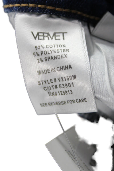 Vervet Womens Skinny Jeans Blue Cotton Mid Rise 24 Inseam Size 26