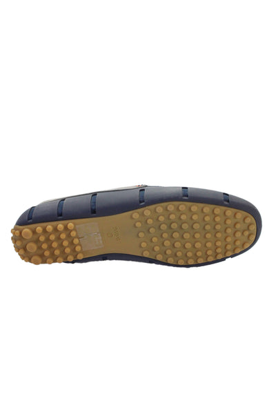 Swims Mens Leather Slip On Shoes Gray Navy Blue Size 10.5