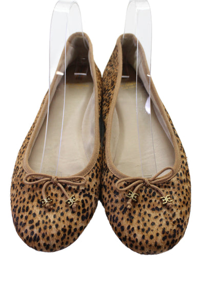 Sam Edelman Womens Suede Cheetah Print Ballet Flats Brown Size 9.5