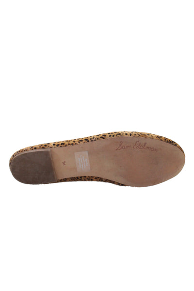 Sam Edelman Womens Suede Cheetah Print Ballet Flats Brown Size 9.5