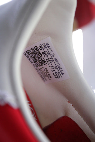 Adidas Unisex Leather Striped Sneakers Red White Size 10