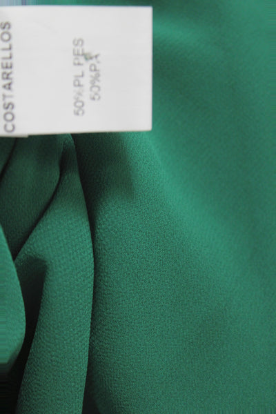 Costarellos Womens A-Line Green High Neck Long Sleeve Dress Size 46