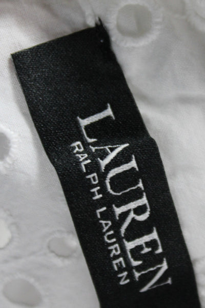 Lauren Ralph Lauren Women White Cotton Collared Long-Sleeve Button-Up Size XL