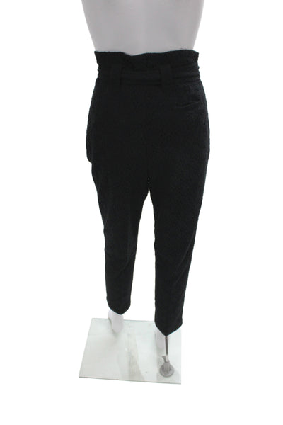 Joie Women Paperbag Waist Black Cotton Pants Inseam 26 Size 4