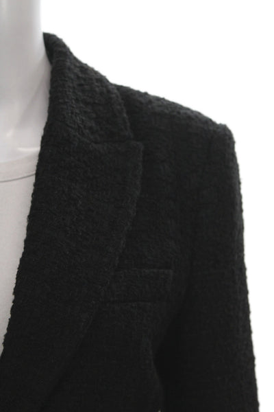 Zara Womens Black Basic Jacket Button Long Sleeve Classic Size M