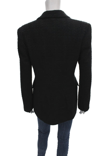 Zara Womens Black Basic Jacket Button Long Sleeve Classic Size M