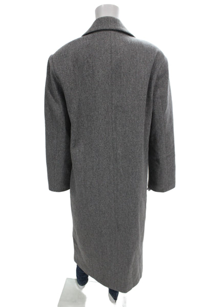 Lioness Womens Overcoat Gray Polyester Long Sleeve Button Solid Size M