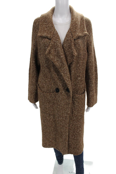 Lost + Wander Womens Brown Overcoat Button Closure Casual Size XS